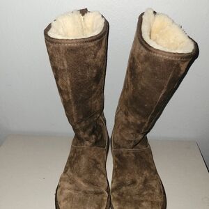 Brown Suede Women's Ugg Classic Tall Zipper Boots Size 8